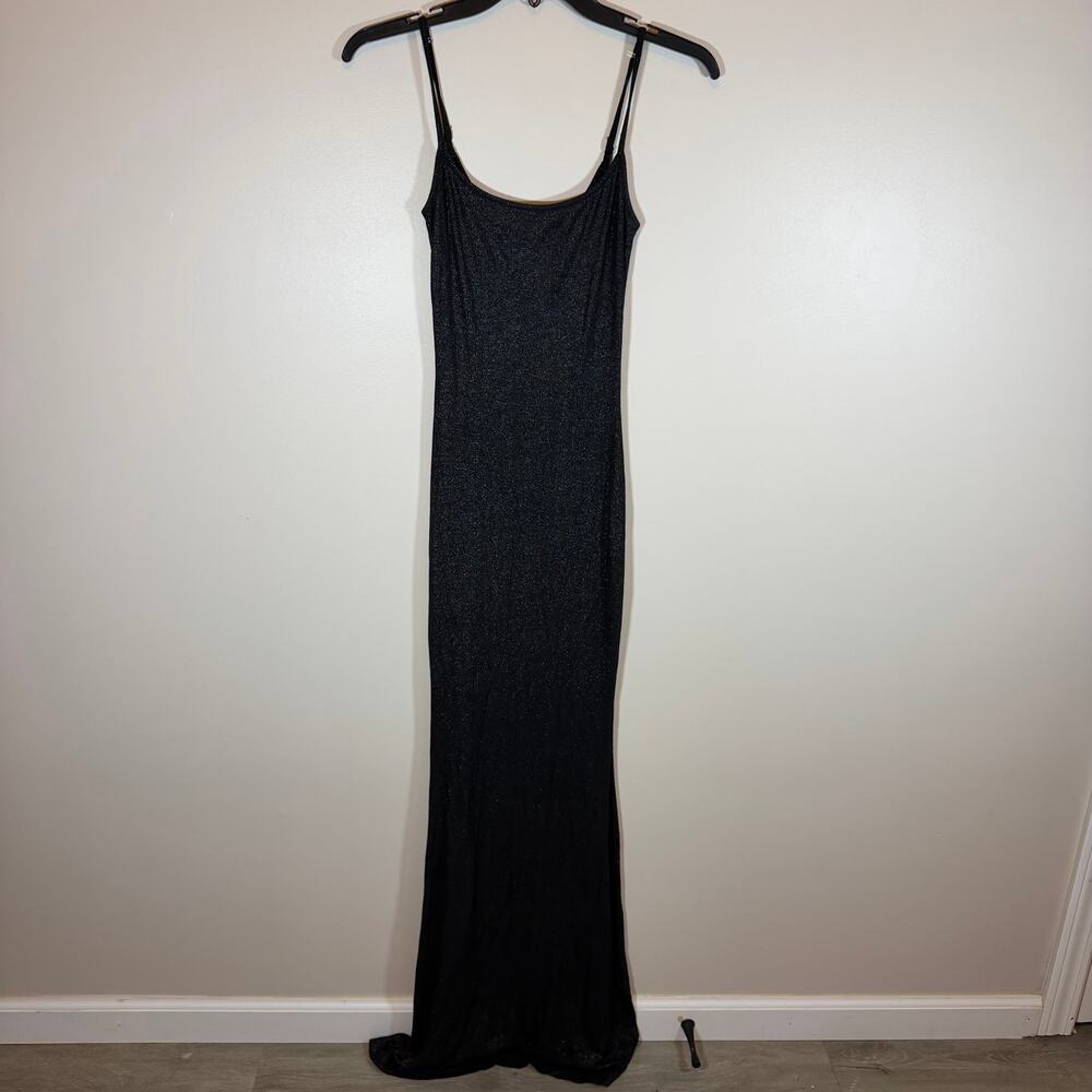 SKIMS Black Maxi Slip Dress
